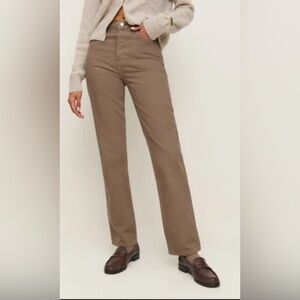 Reformation Cynthia Jeans Brown Mushroom